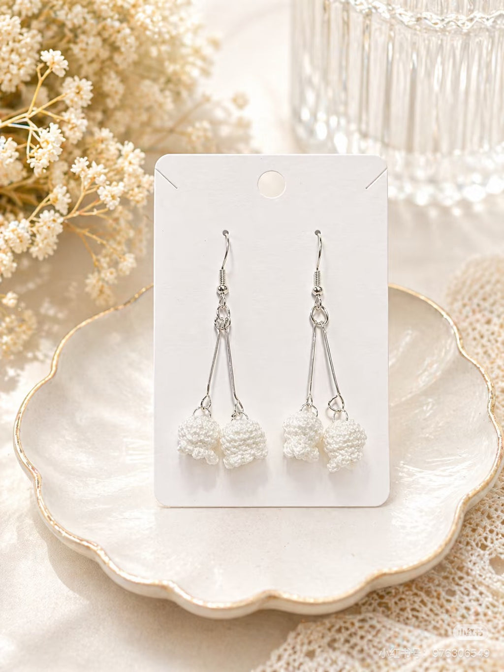 Handmade Crochet Lily of the Valley Earrings | 3 for $18
