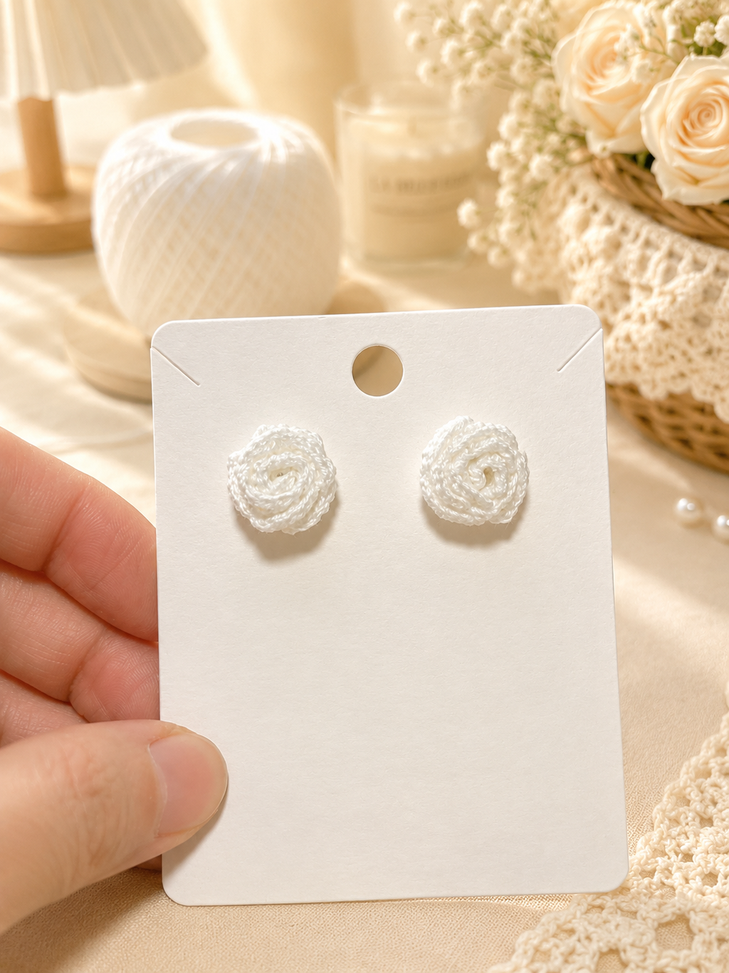 Rose Crochet Earrings 🌹🤍
Handmade with Love     3 for $18