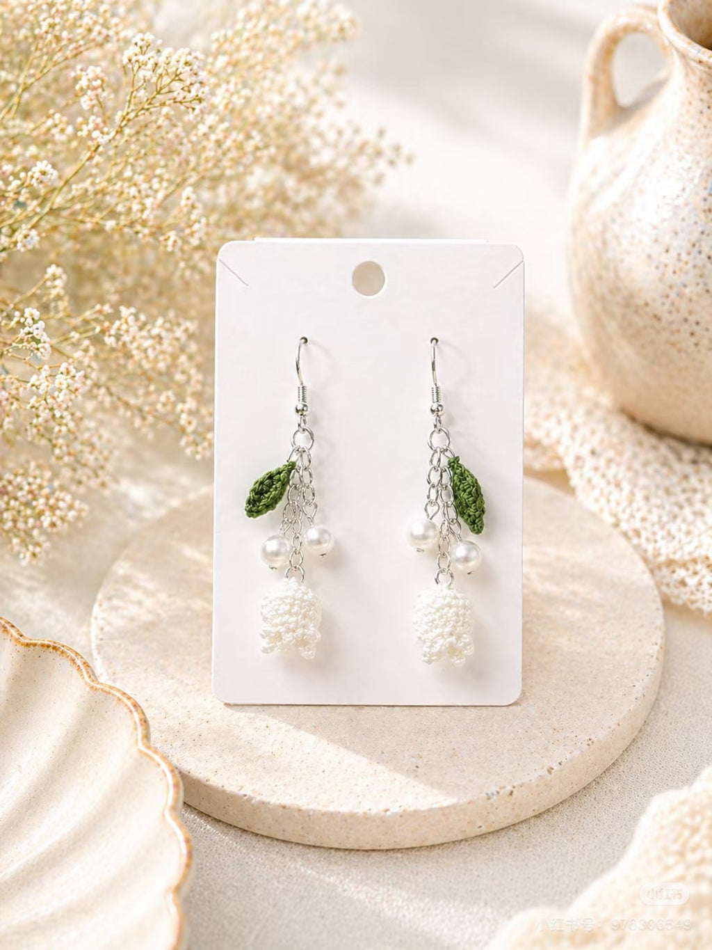 Handmade Crochet Lily of the Valley Earrings | 3 for $18